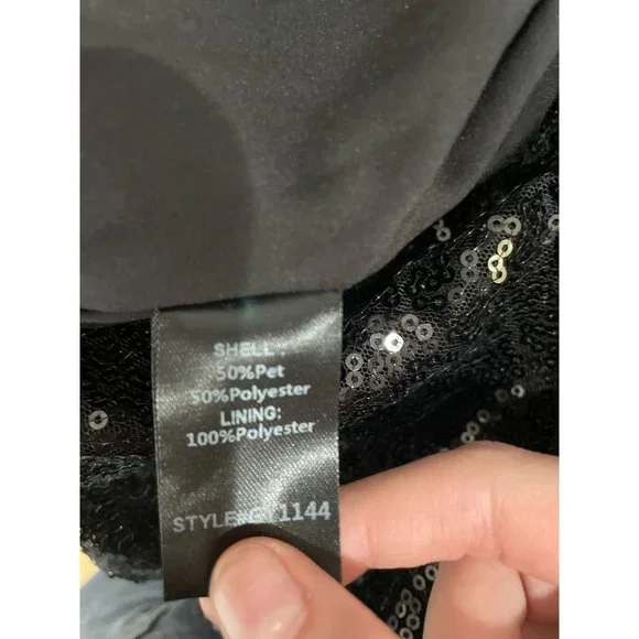 DO+BE Sequin One Shoulder Choker Dress Black Small - Picture 9 of 11